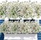 16 Bundles Outdoor Artificial Flowers UV Resistant Fake Flowers No Fade Faux Plastic Plants for Garden Porch Window Box Home Outside Hanging Planter Spring Summer Décor (White) 9.45"D x 9.45"W x 13"H